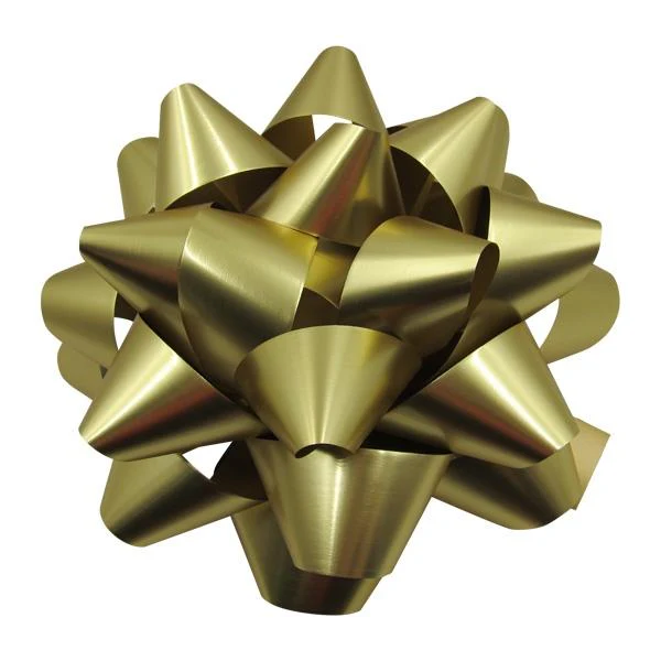 Christmas Bow Matt Pet/Pet Matt, Gold- 30cm