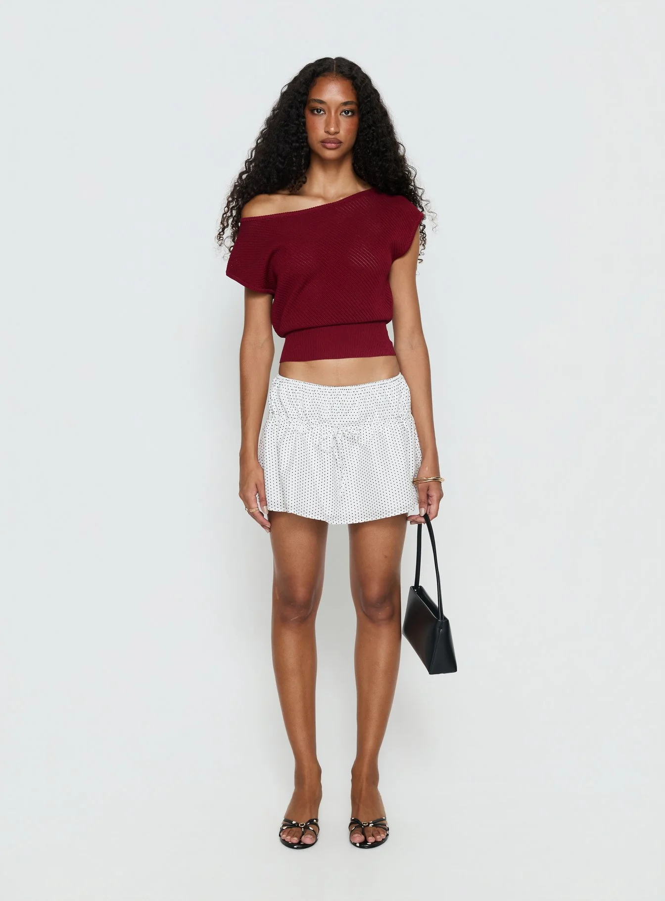 Nomi Mini Skirt White Polka Dot