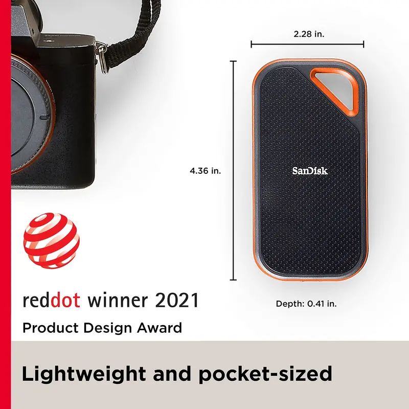 Przenośny dysk SSD SanDisk Extreme PRO – 1 TB, prędkość transferu do 2000 MB/s, solidna konstrukcja