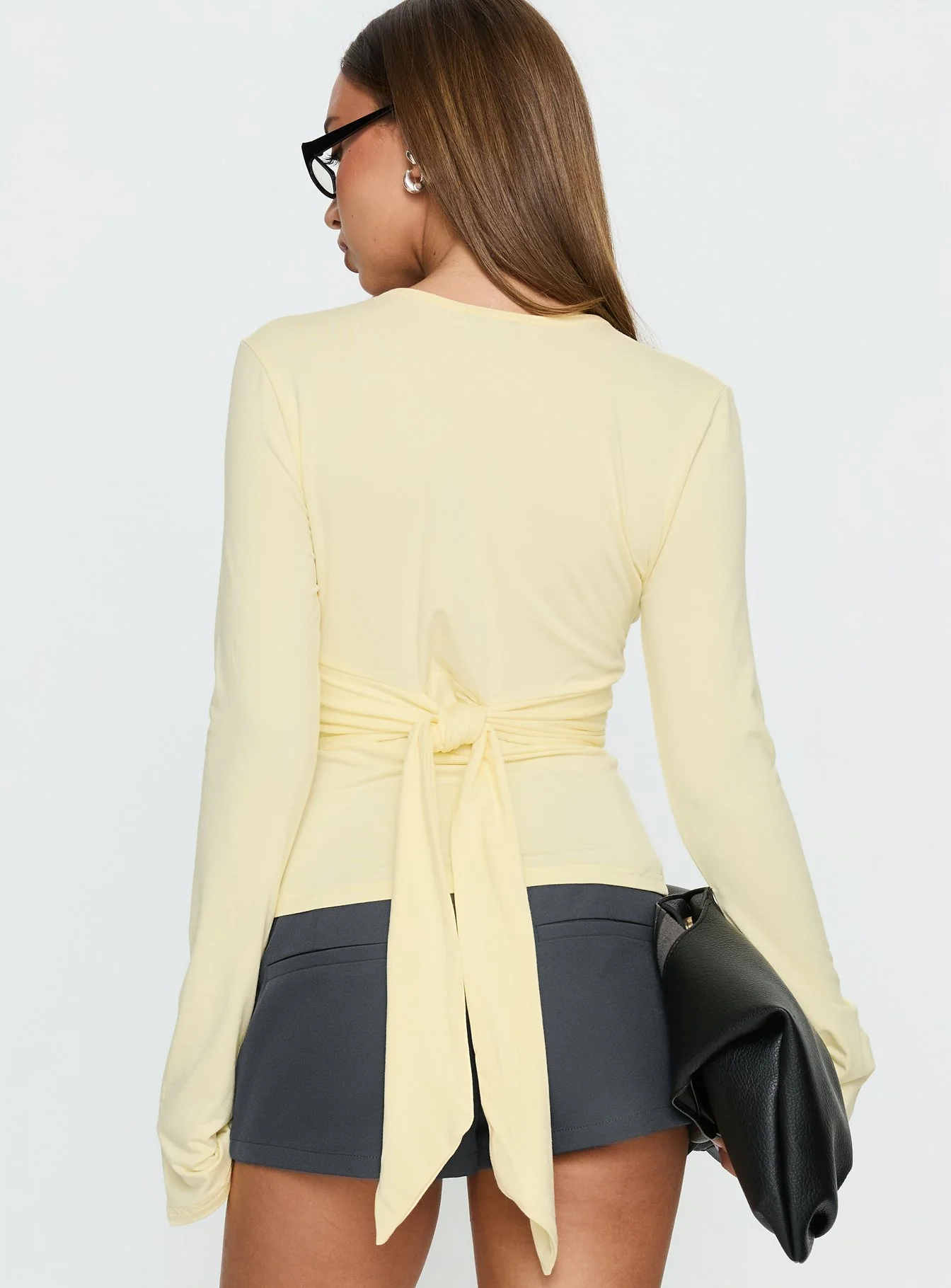 Madelon Long Sleeve Wrap Top Butter