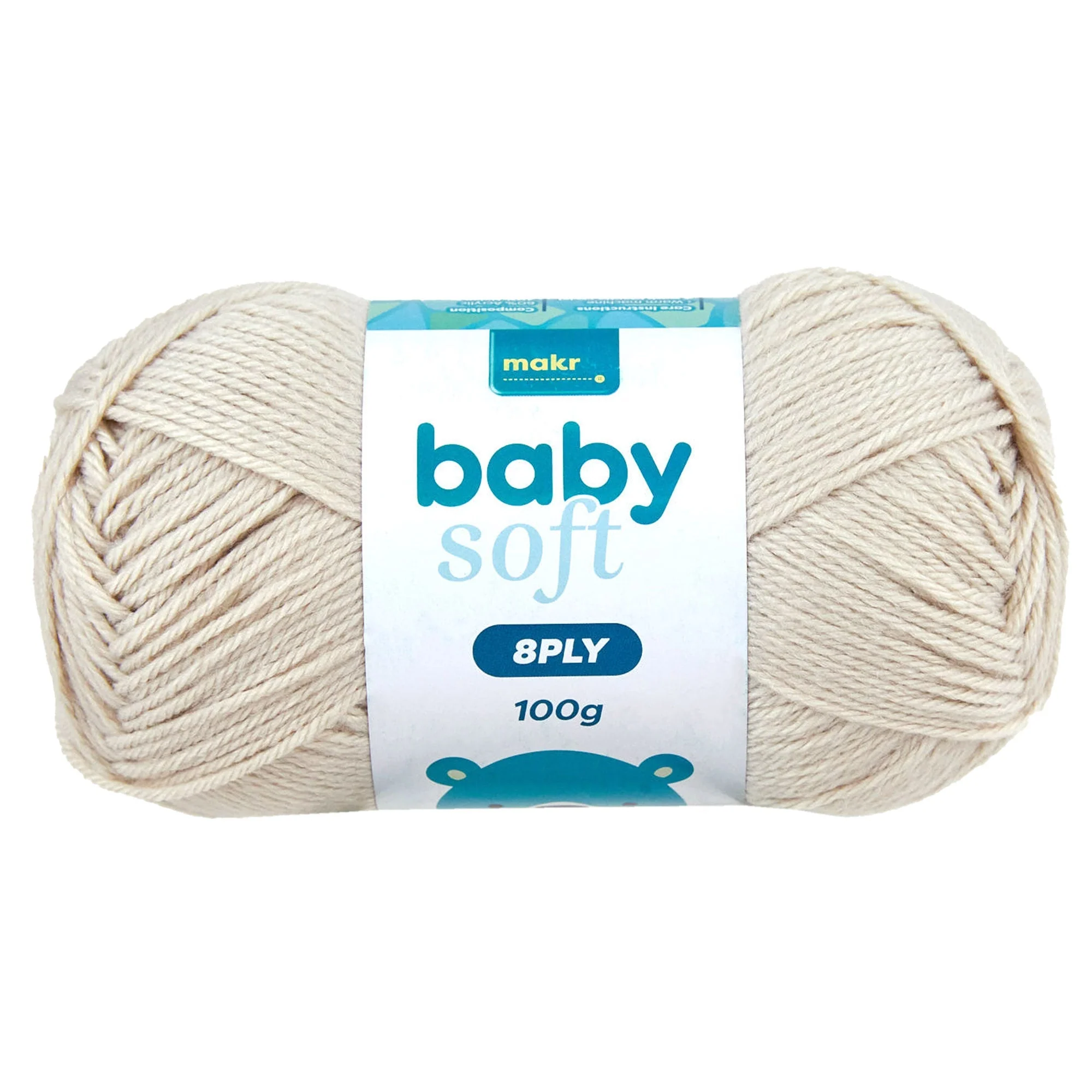 Makr Baby Soft Crochet & Knitting Yarn 8ply, 230m Acrylic Nylon Blend Yarn