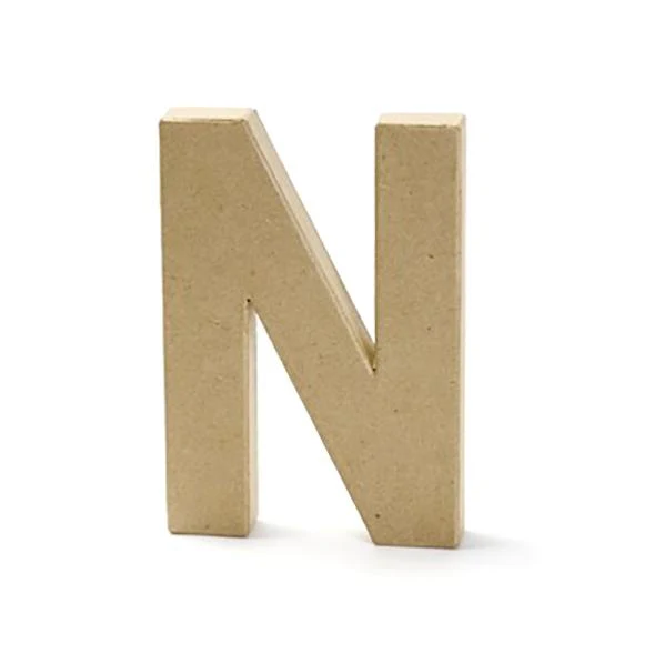 Paper Mache Letter, N - 8 inch