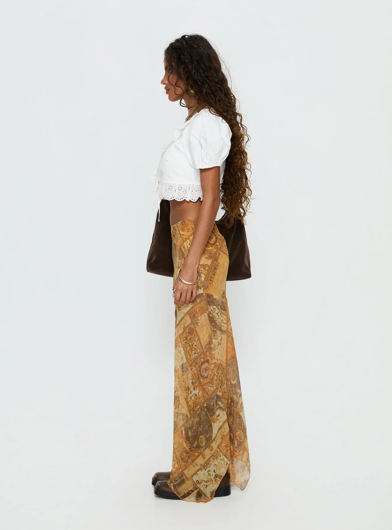 Lyanna Hanky Hem Maxi Skirt Multi