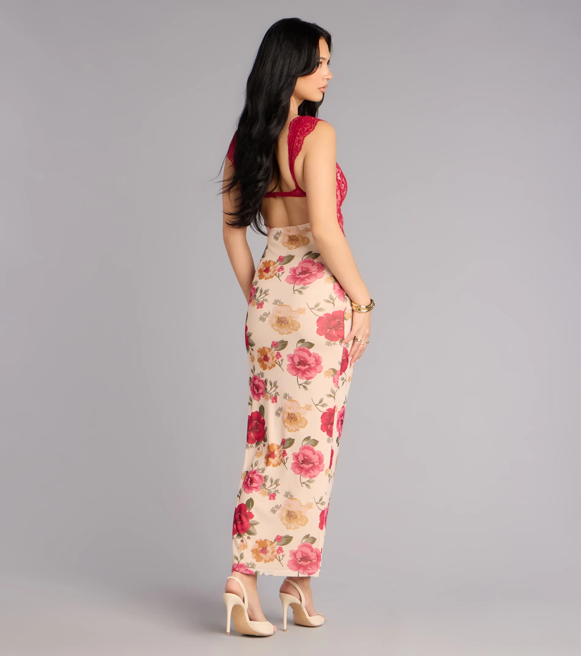 Blossom Beauty Floral Lace Maxi Dress