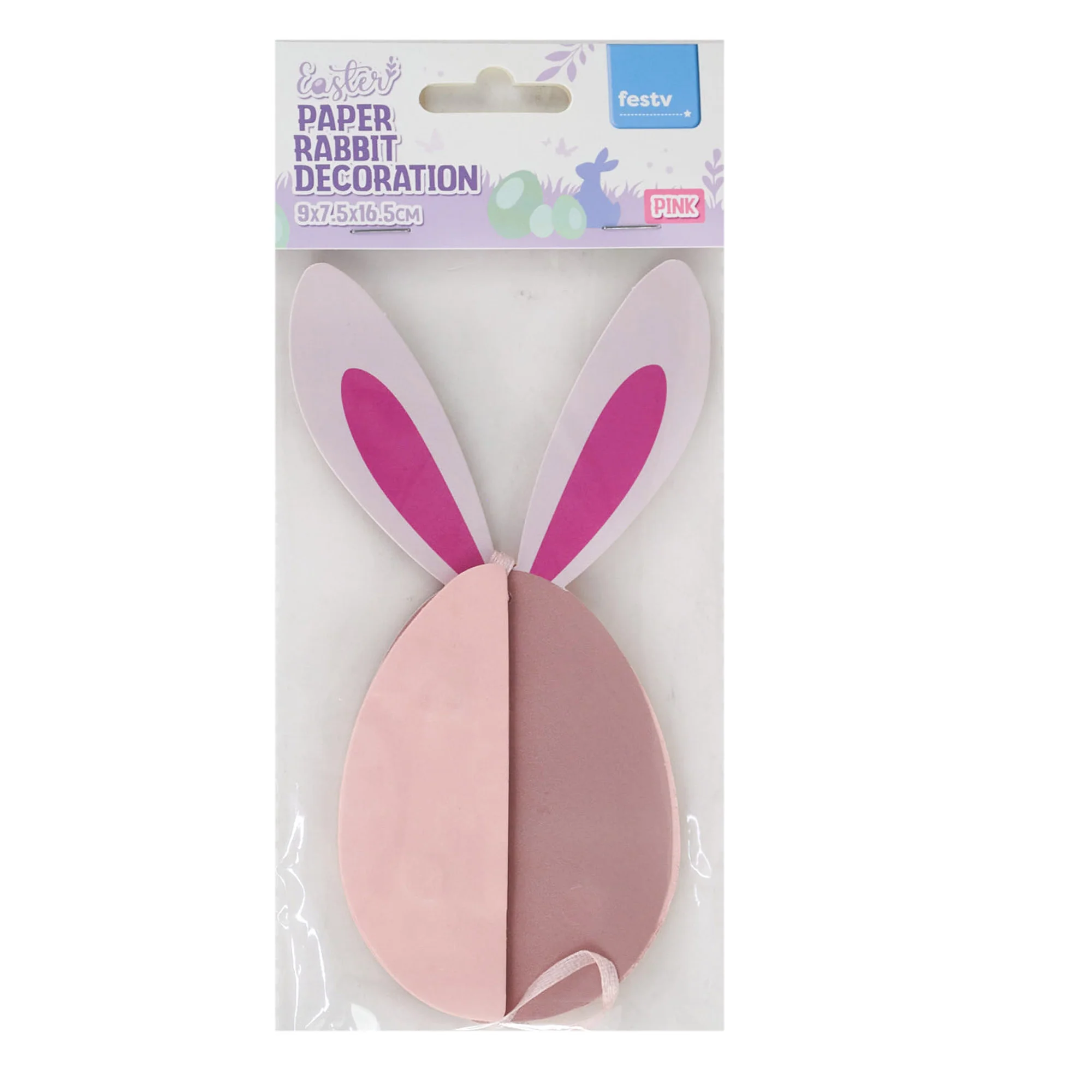 Easter Paper Rabbit Deco, 9x16.5cm