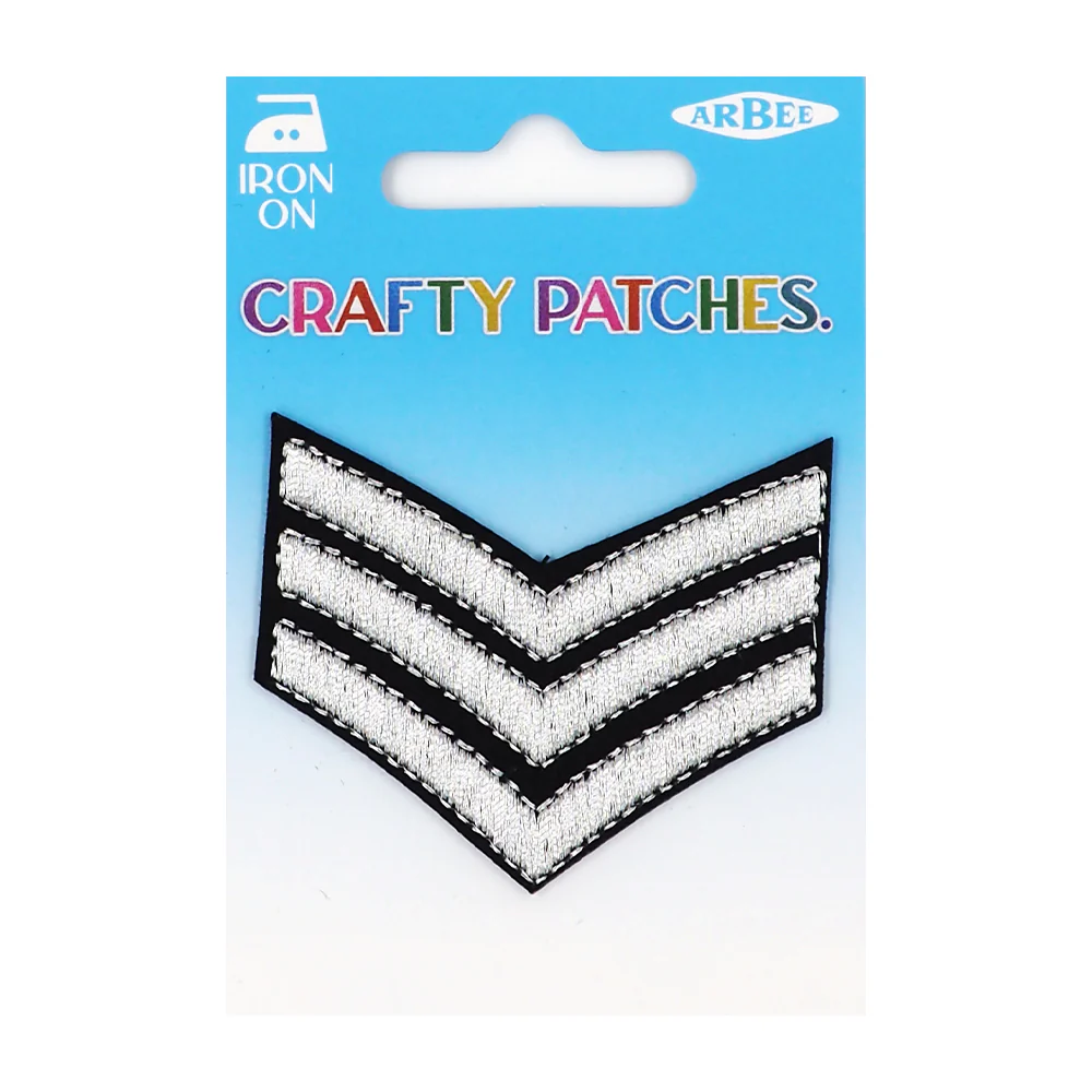 Arbee Crafty Patch, 3 Silver Stripes- 1pc