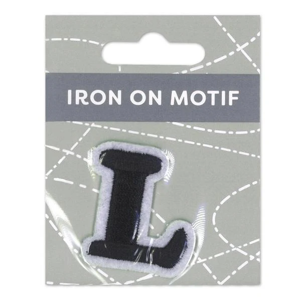 Sullivans Iron On Motif, Black L- 35mm