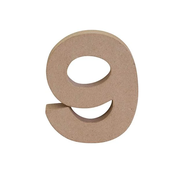 Makr Paper Mache, Small Numeral 9- 4 inch