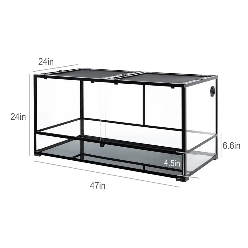 Terrarium REPTIZOO Extra Large o pojemności 120 galonów (ok. 450 litrów) dla gadów – wentylowane terrarium z przednim otworem, odpowiednie dla dużych gatunków zwierząt.