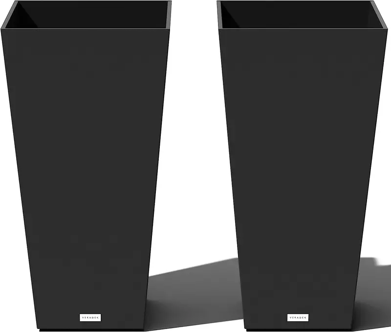 Doniczka Veradek V-Resin stożkowa do wewnątrz/na zewnątrz, zestaw 2 sztuk (76 cm, czarna)