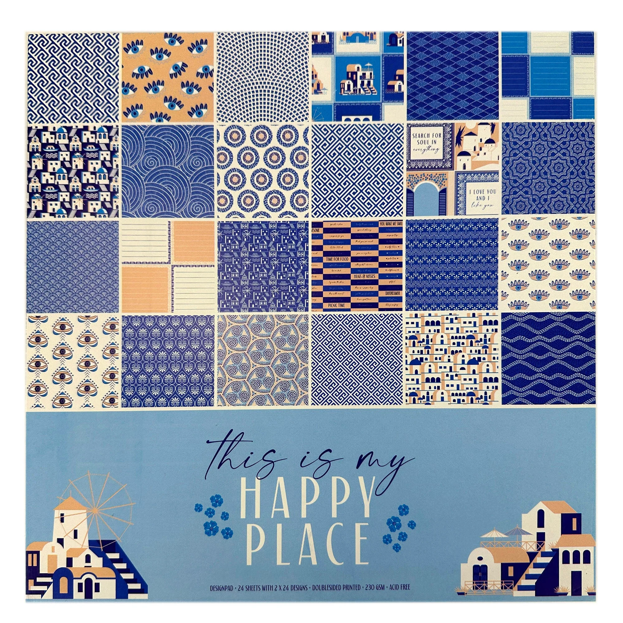Design Pad 24 Sheets, Happy Place - 12x12in