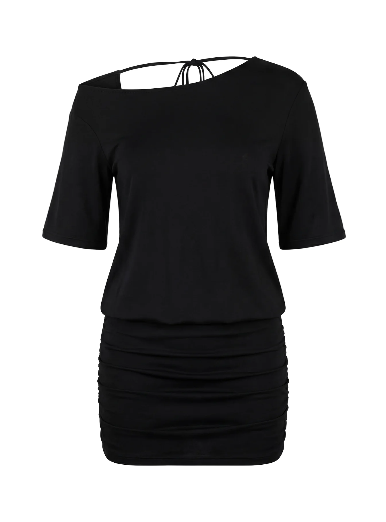 Romma Backless Slouchy Mini Dress Black