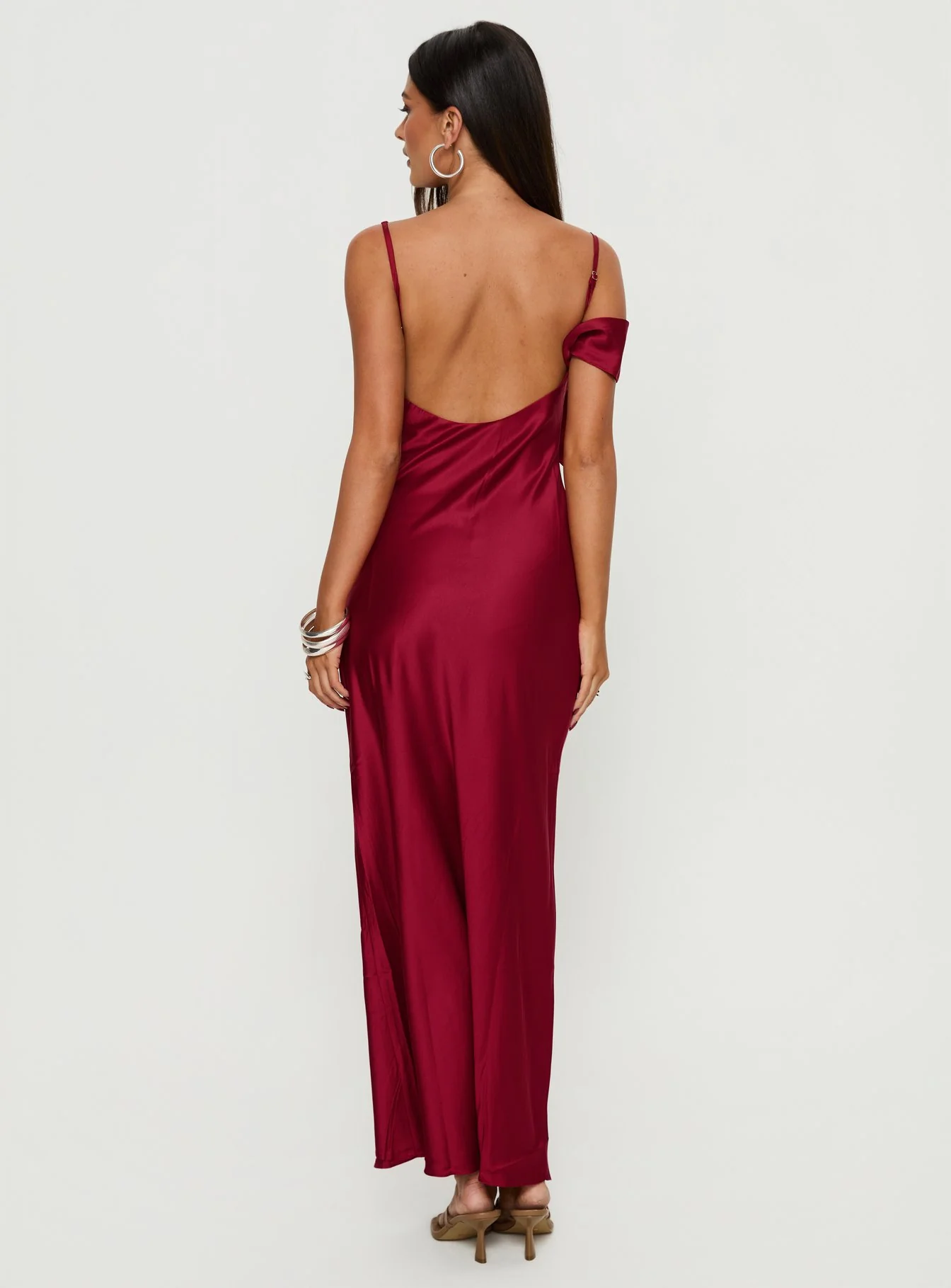 Silah Cowl Neck Maxi Dress Red