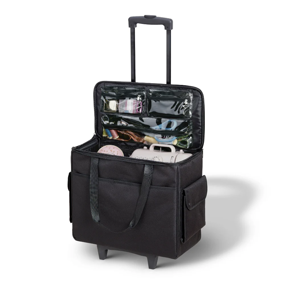 Mayd Printed Sewing Machine Trolley Bag - Black