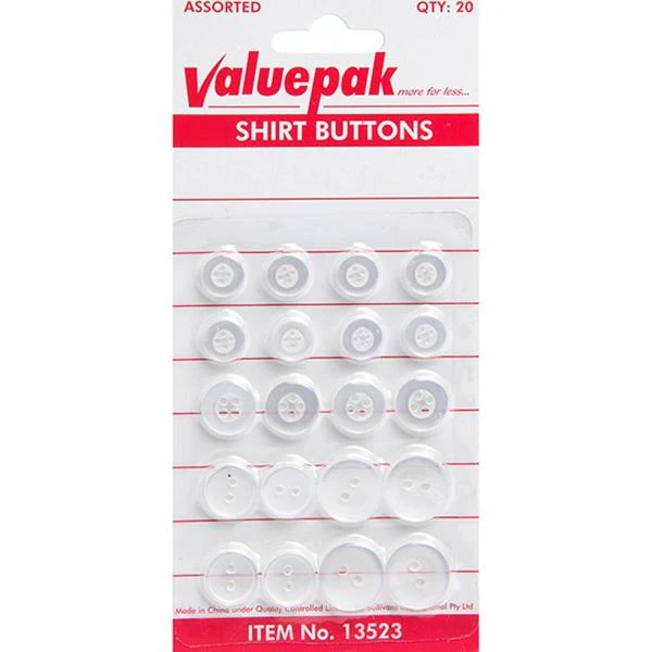 Valuepak Assorted Buttons, 20pk