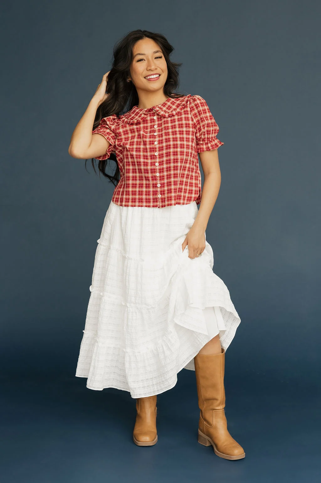 Emerson Midi Skirt-White