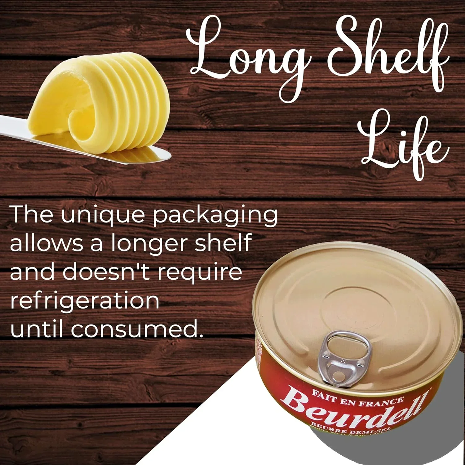 Beurdell Canned French Butter �m?100% Natural Salted Pasteurized Real Butter Long Shelf Life Emergency Survival Food
