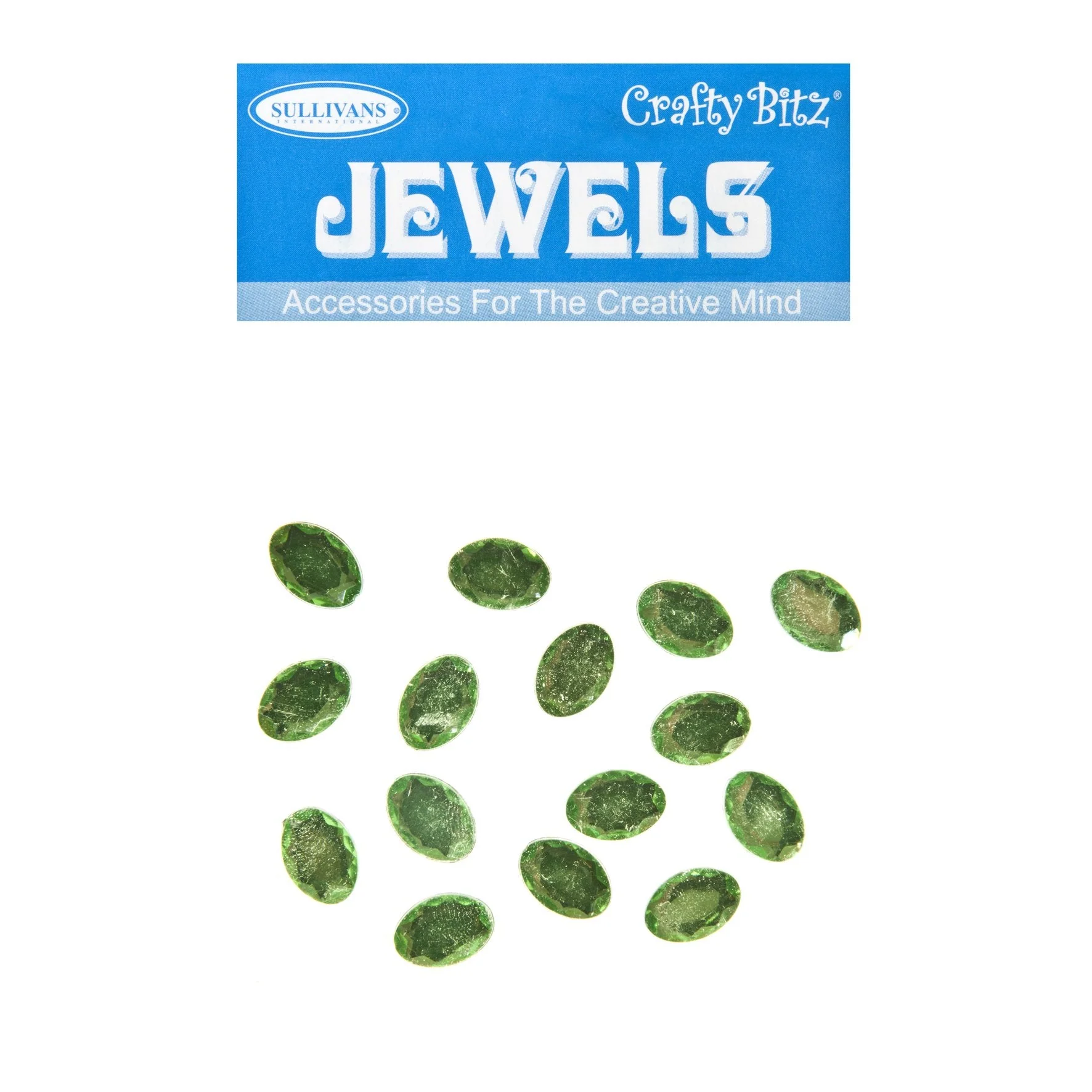 Crafty Bitz Jewels, Oval Jade- 15pc