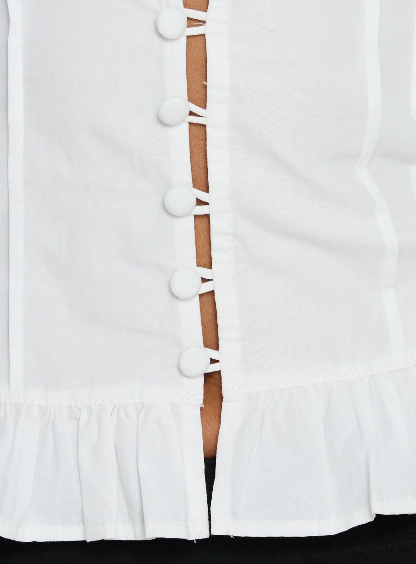 Yamila Keyhole Blouse Top White