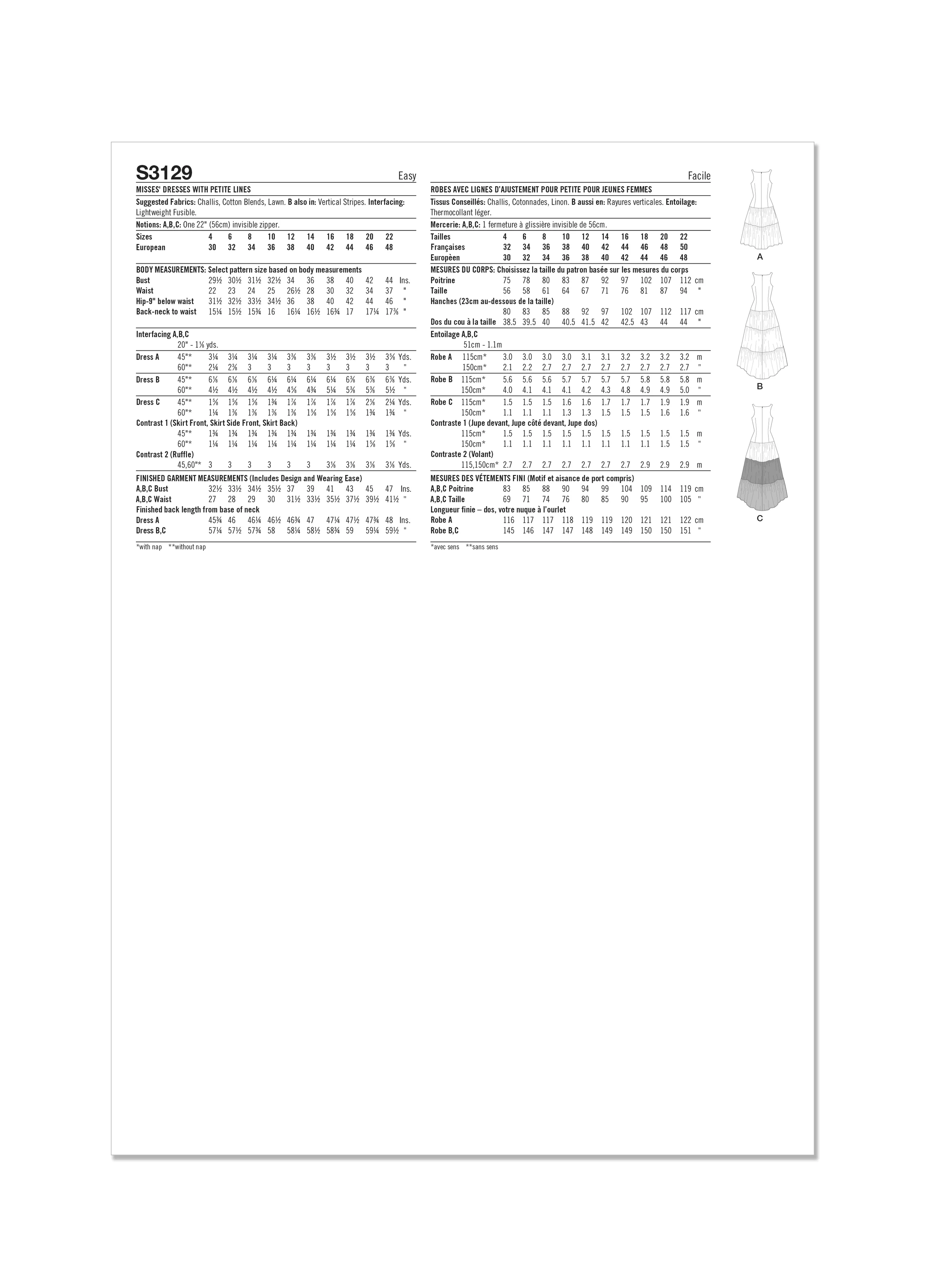 Simplicity Pattern S3129 Misses' Dress