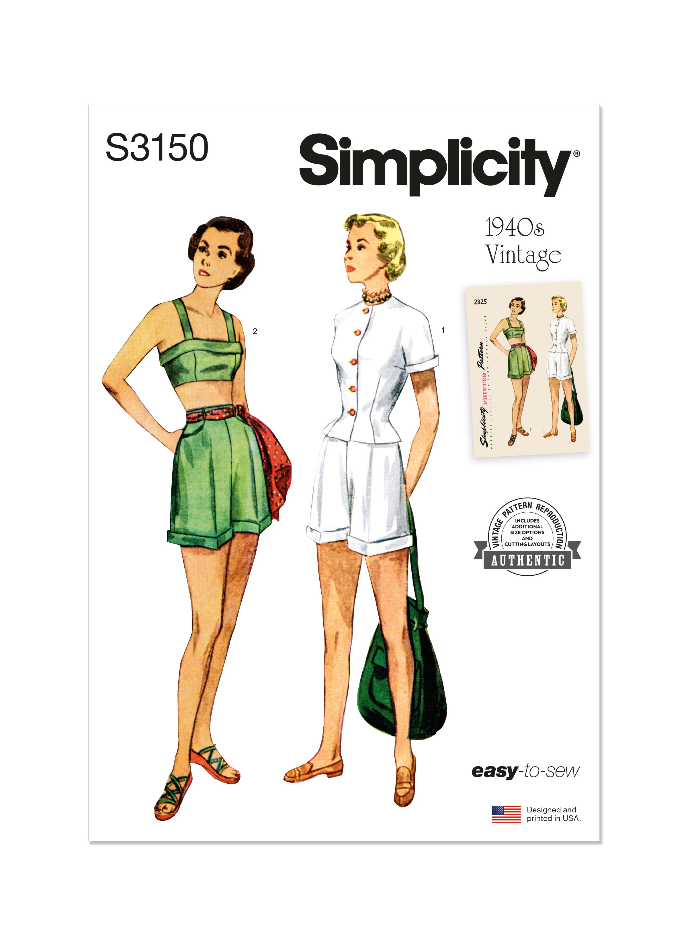 Simplicity Pattern S3150 1940s Misses