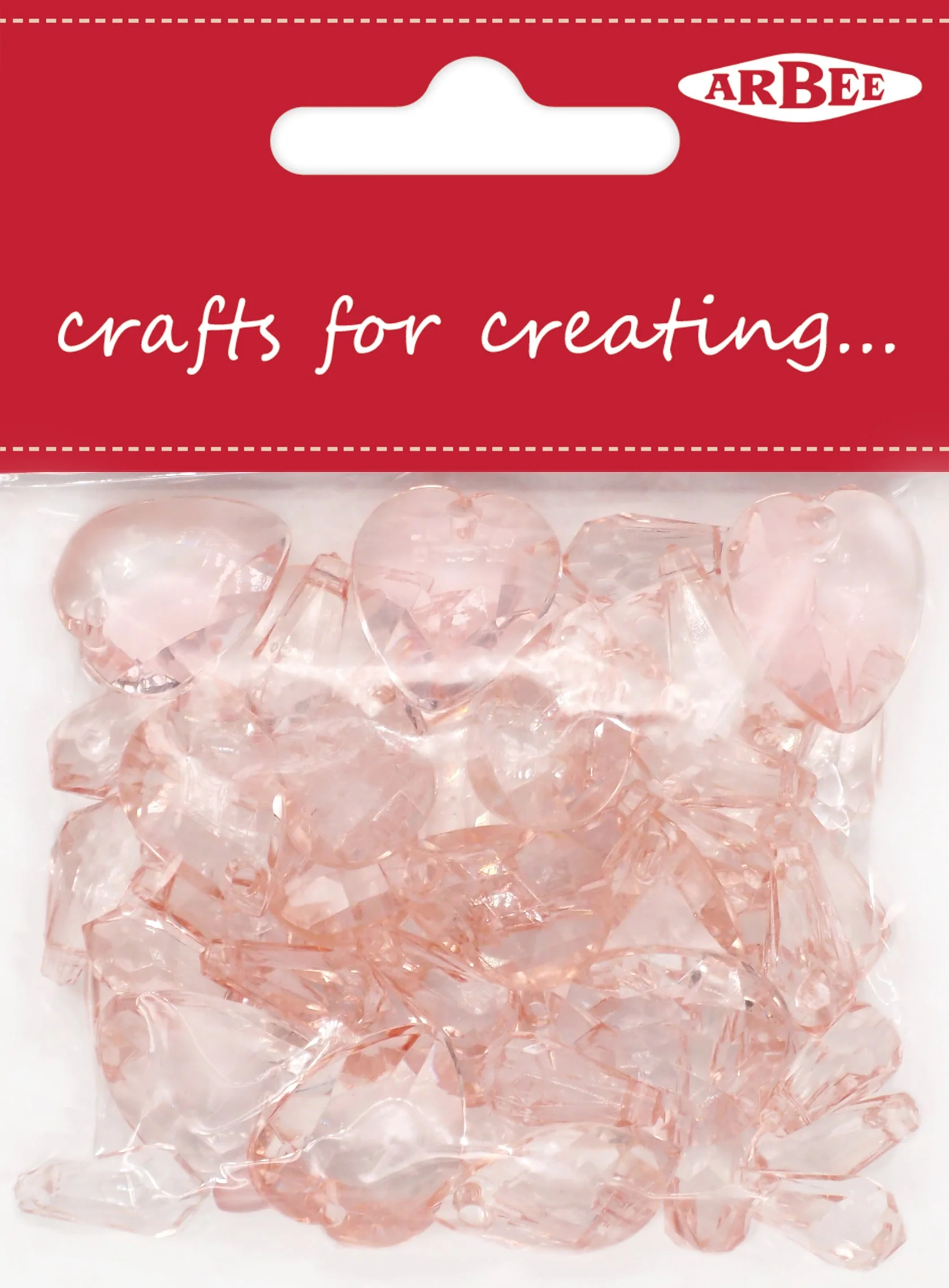 Arbee Gem Drops Mix Size, Pink- 35g