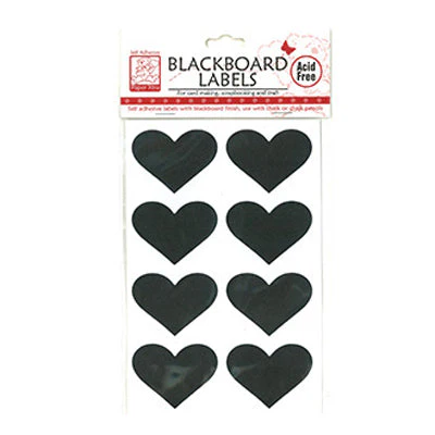 Stickers Chalkboard Stickers, Small Hearts- 8pk