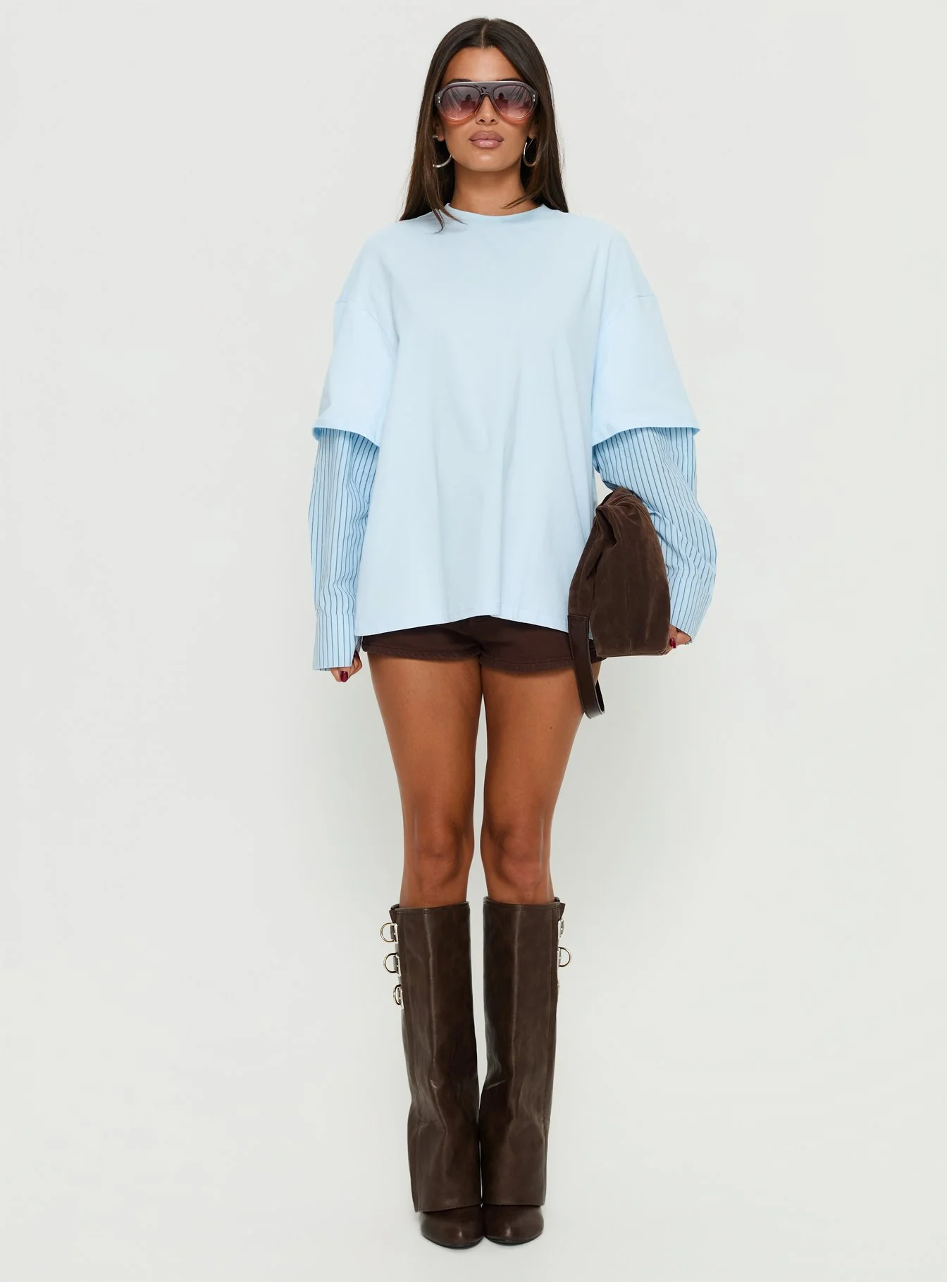 Renelle Layered Long Sleeve Top Multi