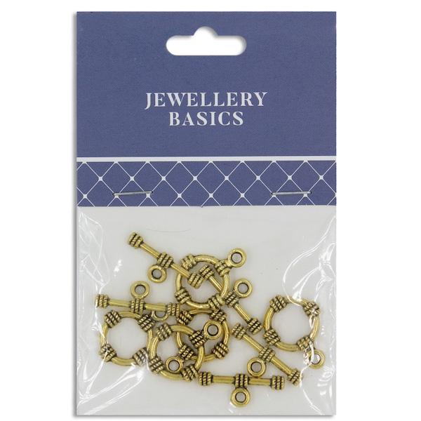 15mm Toggle Clasp, Boho Gold- 5 Sets- Sullivans