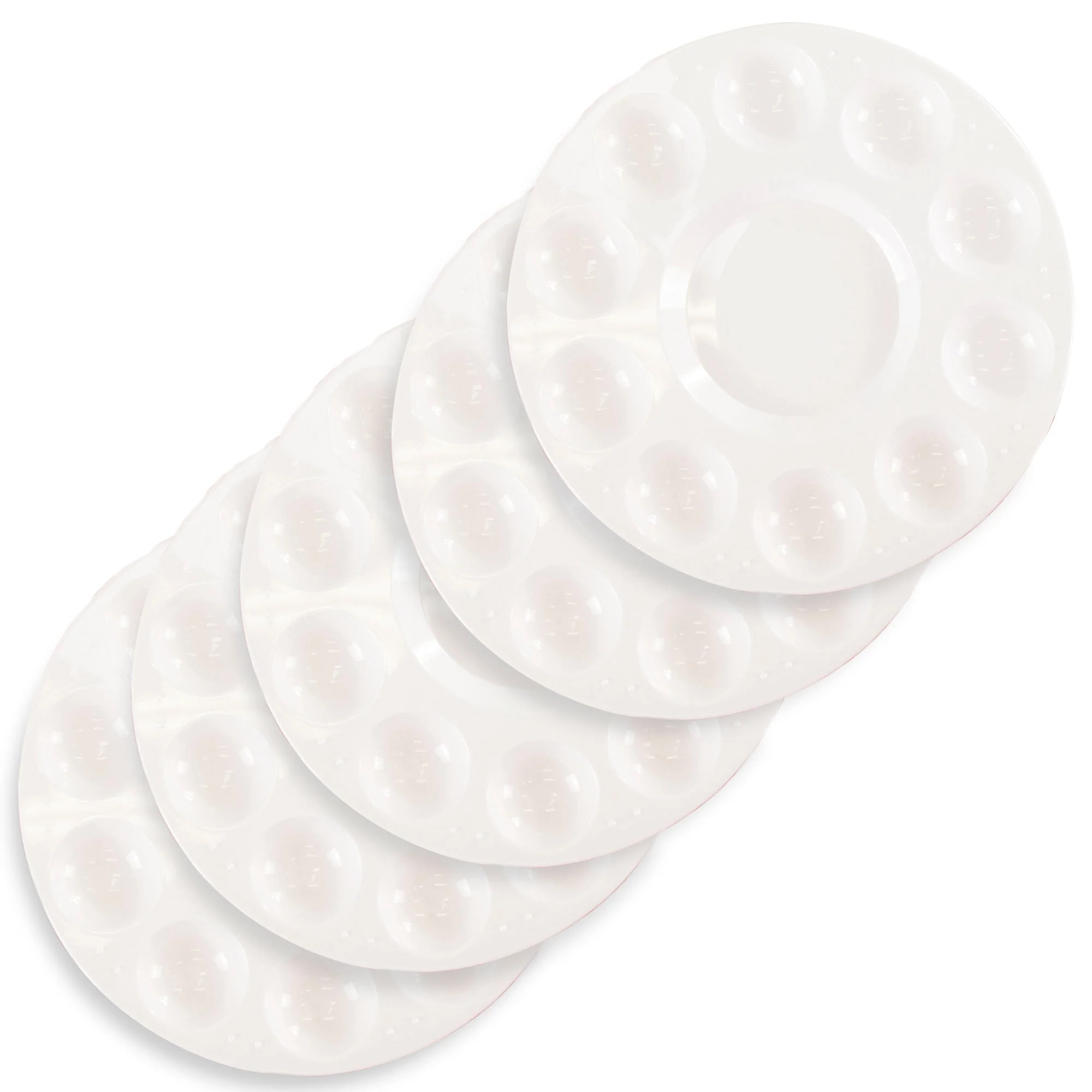 Makr Round Plastic Paint Palettes- 5pk