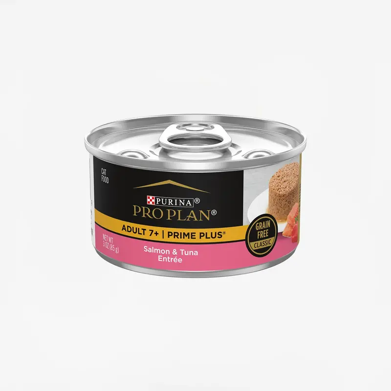Purina Pro Plan Prime Plus Adult 7+ mokra karma dla kotów, zestaw startowy z łososiem i tuńczykiem, wspomaga układ odpornościowy i budowę beztłuszczowej masy ciała.