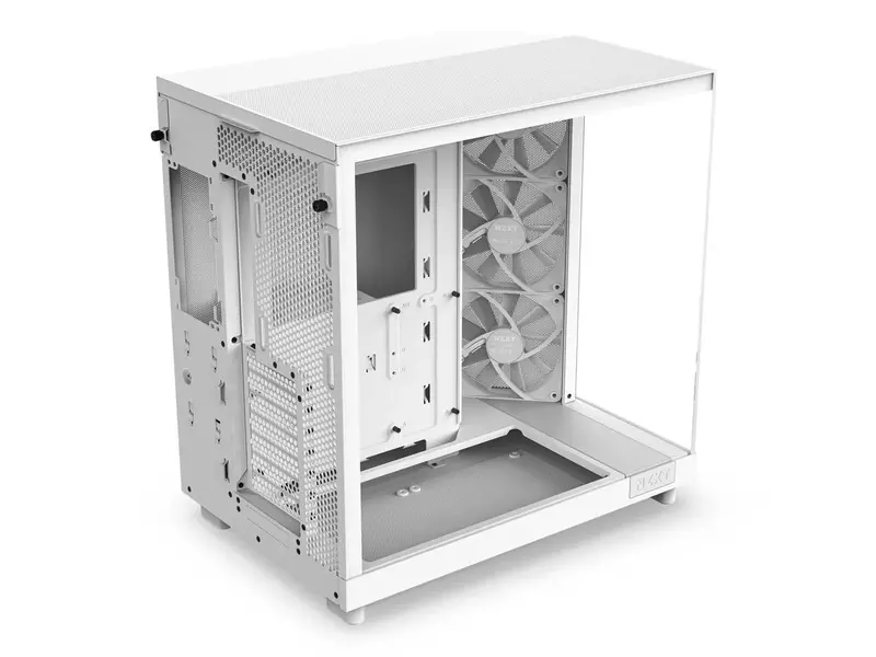 Kompaktowa obudowa typu mid-tower NZXT H6 FLOW, biała, dwukomorowa, zoptymalizowany przepływ powietrza, szkło hartowane