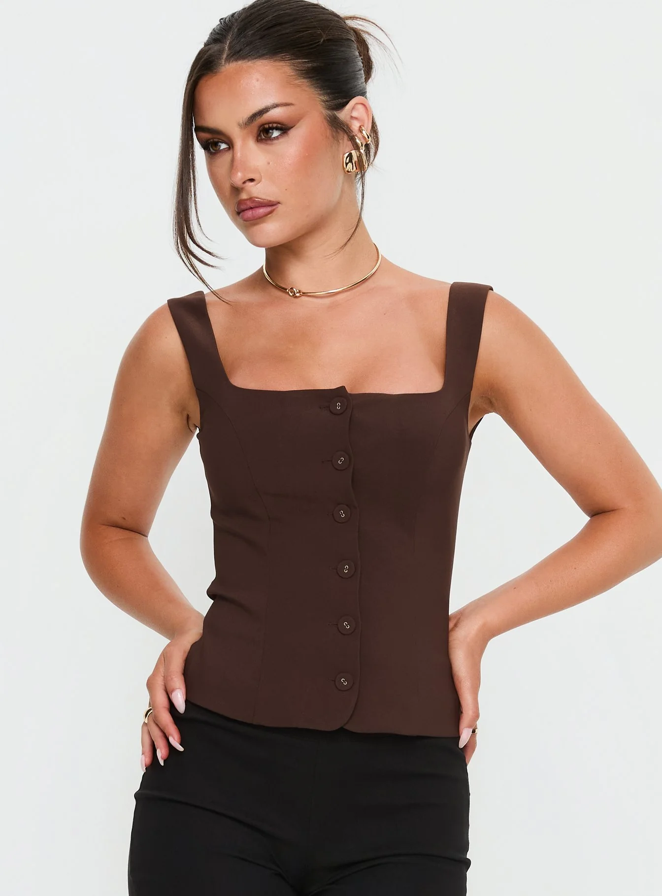Zamie Top Chocolate