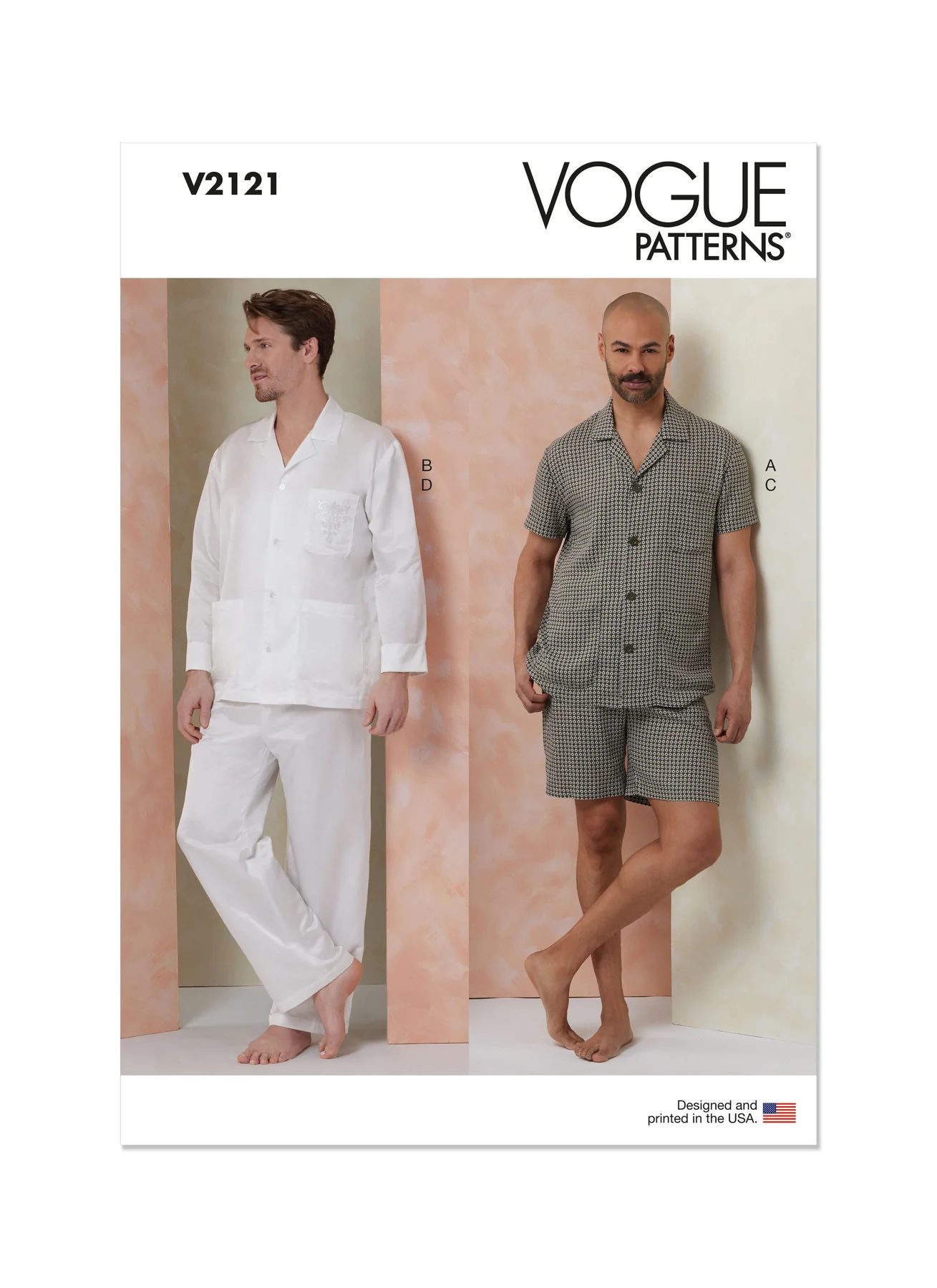 Vogue Pattern V2121 Men Boy Sleepwear