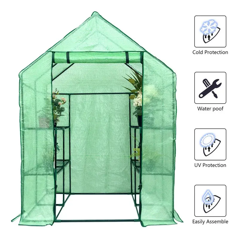 Szafka do uprawy roślin z bezpośrednim dostępem do wewnątrz/na zewnątrz — namiot do uprawy roślin o wymiarach 1,46 m × 1,46 m × 1,95 m