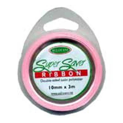 Sullivans Satin Ribbon, Pink- 10mm