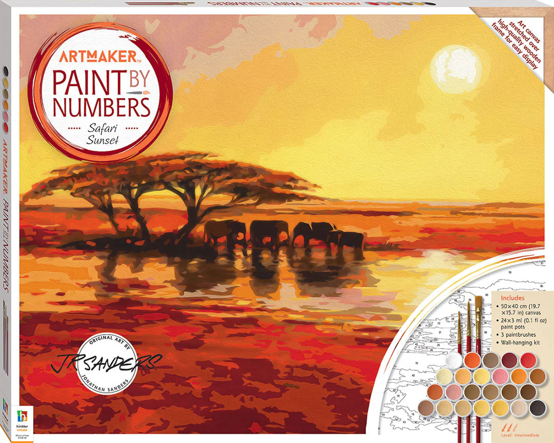 Art Maker Paint by Numbers Canvas Safari Sunset