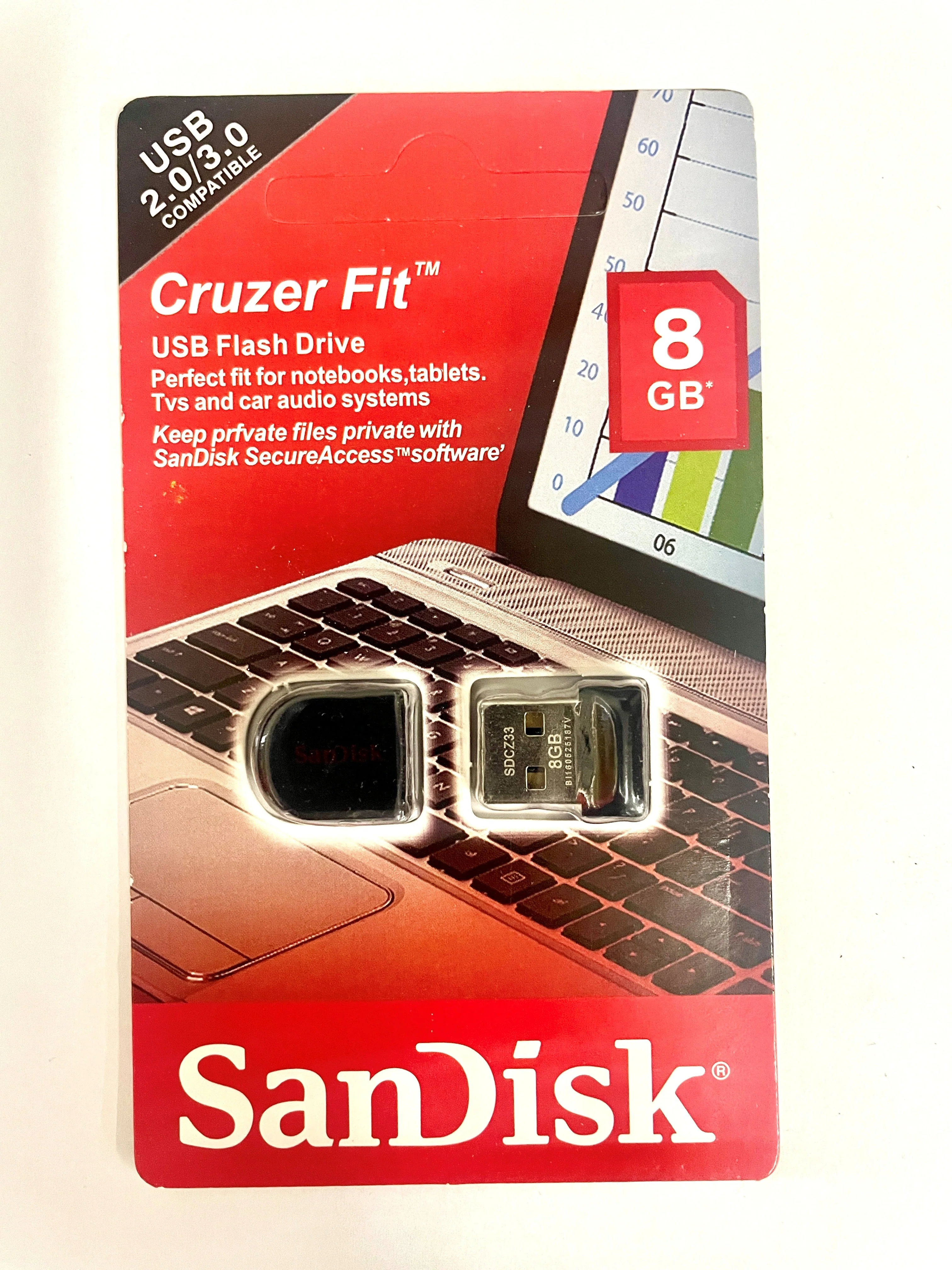 Sandisk Cruzer Fit USB Flash Drive - 8GB