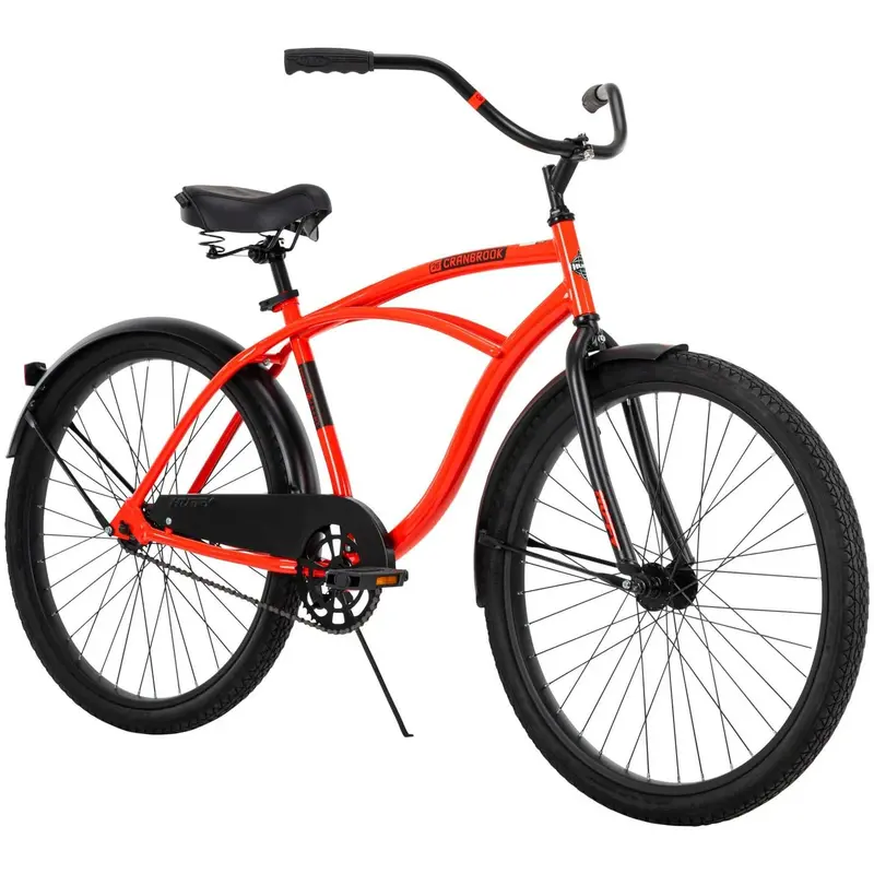 Rower typu beach cruiser męski Huffy Cranbrook 26″ – klasyczny i wygodny design z czerwonym wykończeniem