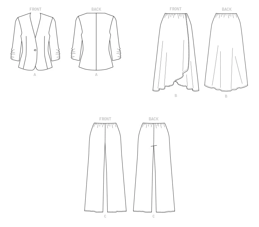 Butterick Pattern B6860 Misses' and Women's Jacket, Skirt and Pants