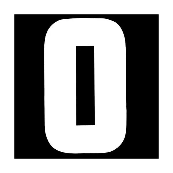 Sullivans Iron On Number 0, White- 10cm