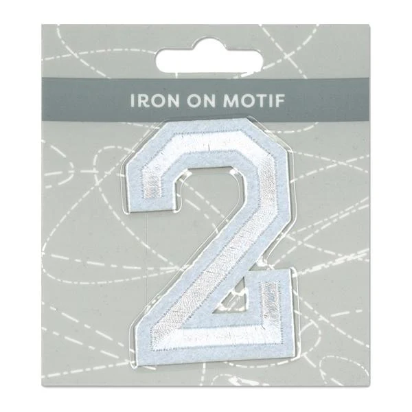 Sullivans Iron On Motif, White 2- 75mm