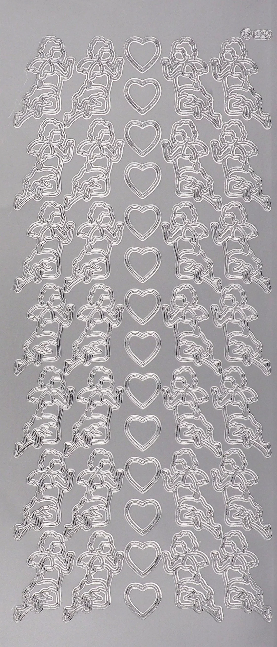 Arbee Foil Stickers Cupid/Heart, Silver
