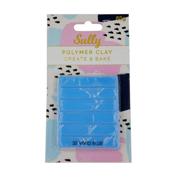 Sully Polymer Clay, Vivid Blue- 60g