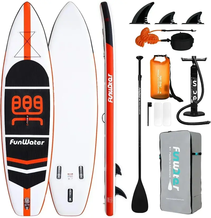 FunWater Ultralight nadmuchiwana deska SUP – wygodna w podróży deska SUP z kompletnym zestawem akcesoriów
