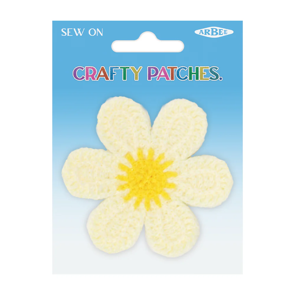 Arbee Crafty Patch, Crochet Flower Cream- 1pc