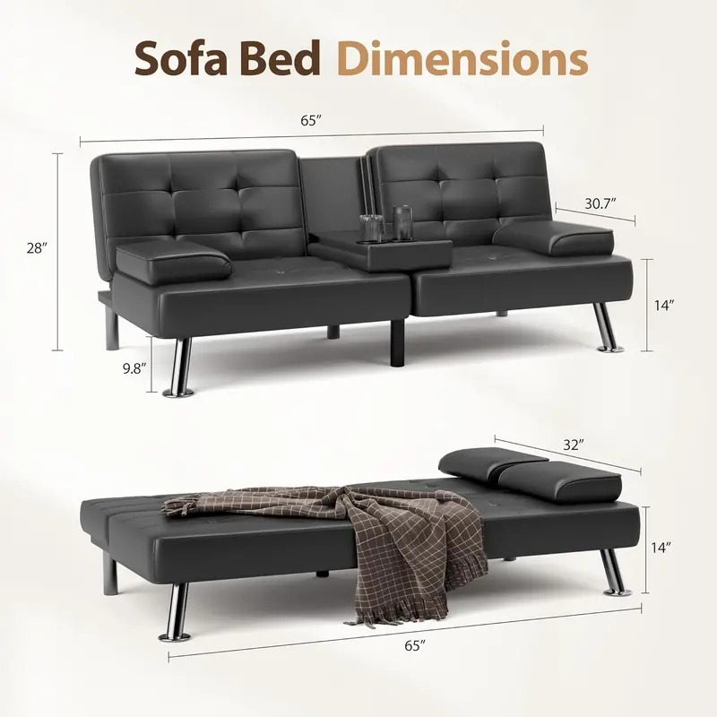 Sofa rozkładana Shahoo – rozkładana sofa ze skóry ekologicznej do salonu