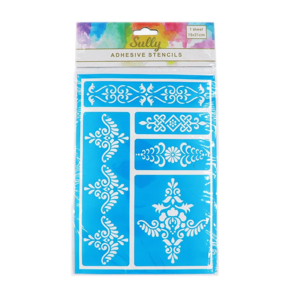 Sullivans Adhesive Stencils, Borders- 15x21cm