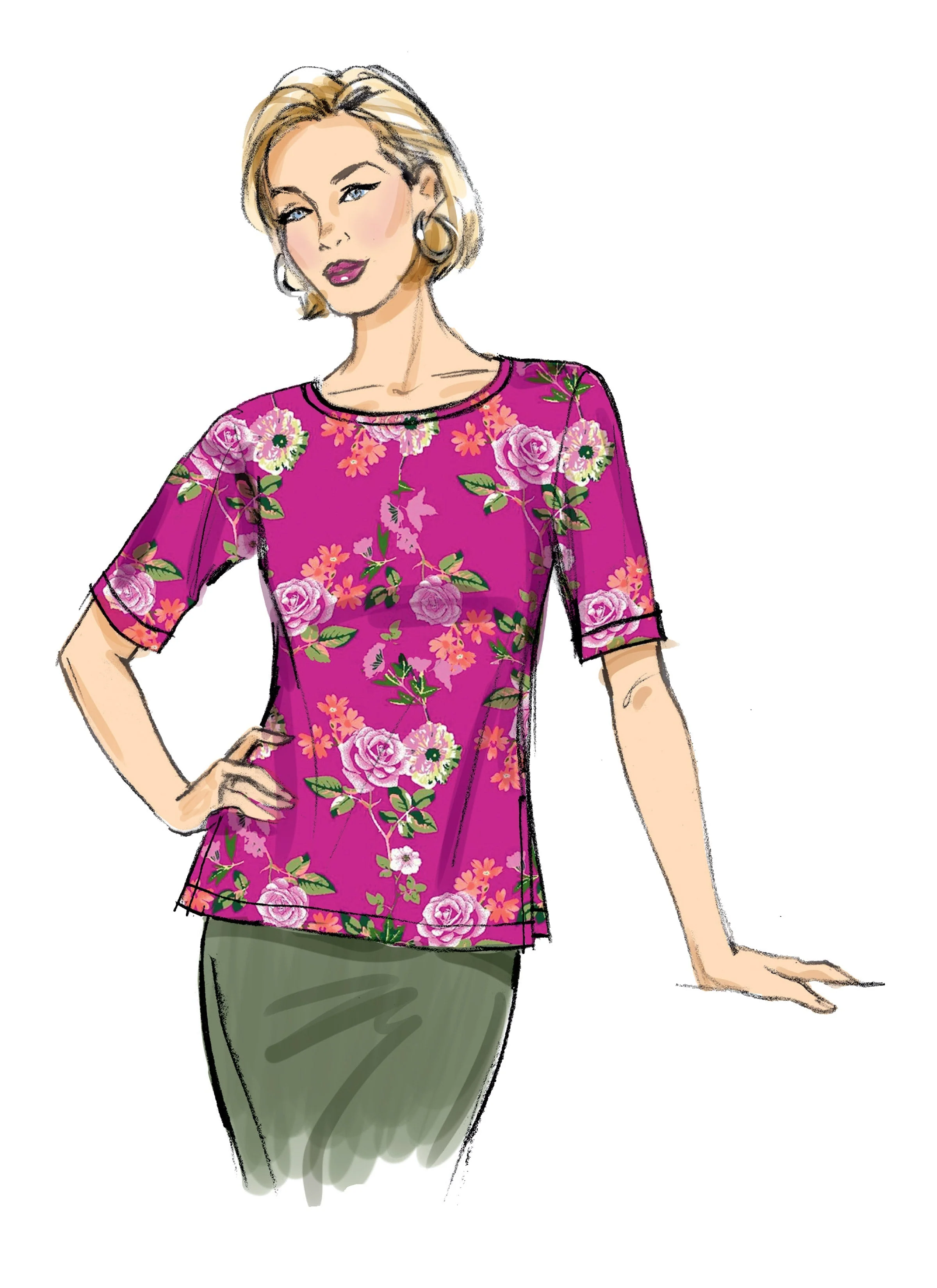 Butterick Pattern B6874 Misses' Knit Tops