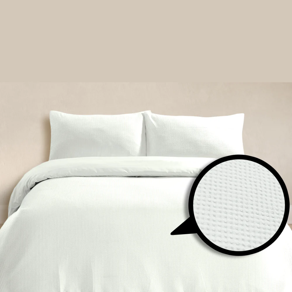 Alaria Waffle Quilt Cover Set, Queen Bed